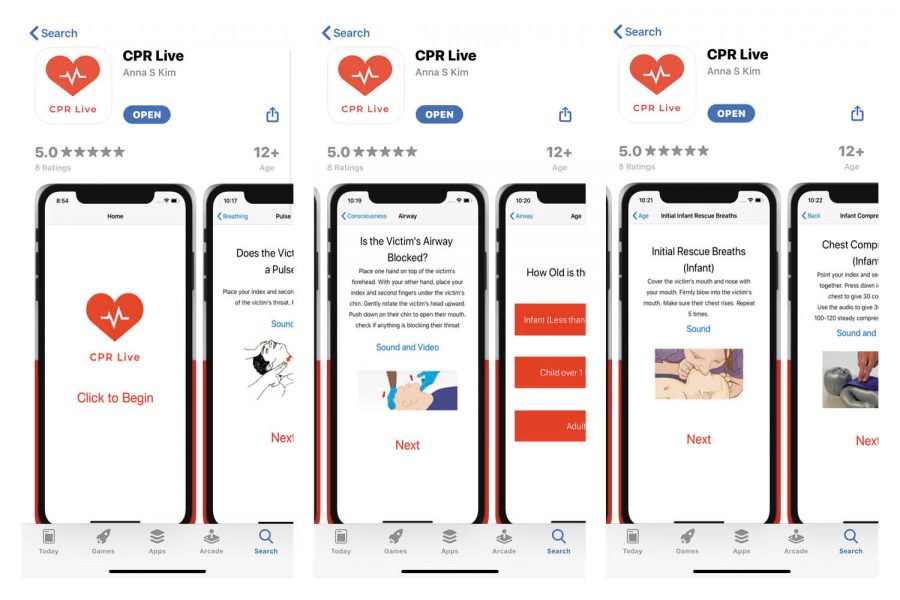 Anna+Kim%E2%80%99s+%28%E2%80%9921%29+app+instructs+users+on+how+to+perform+CPR+in+real-time.+Kim+released+her+app+to+the+Apple+App+Store+Oct.+4.