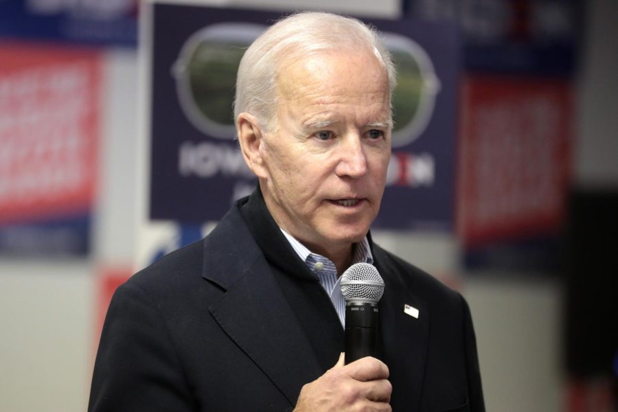 Joe Biden speaks in front of an audience at his presidential campaign office in Des Moines, Iowa Jan. 13, 2020. Biden has struggled with a speech disorder since a young age and it has persisted in his political career. 