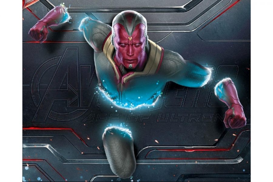 The Vision bursts through a wall as part of promo for his first appearance in Avengers: Age of Ultron. Movies later, his title role in the new show WandaVision has forced his character into the center stage.