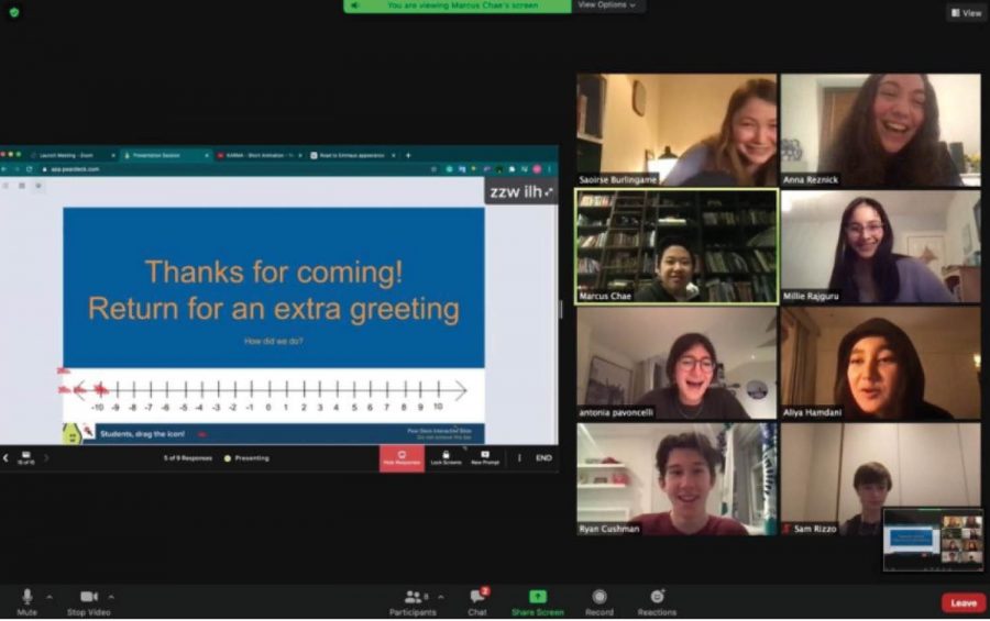 Theology Club members finish their meeting about karma and reincarnation Thursday, Feb. 11. Meetings are hosted by co-leaders Saoirse Burlingame (’24) and Marcus Chae (’24) every Thursday at 5:45 p.m. on Zoom.