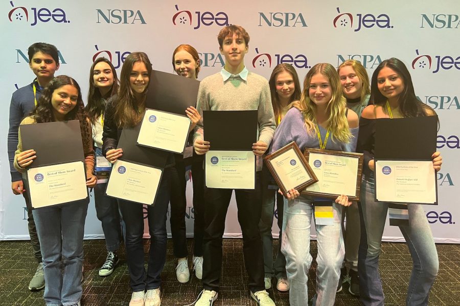 The Standard wins multiple awards from the National Scholastic Press Association at the JEA-NSPA National Journalism Convention in Missouri Nov. 12. Members of the Editorial Board along with the Media Team traveled to Missouri for the convention, where they participated in journalism workshops and attended an awards ceremony.