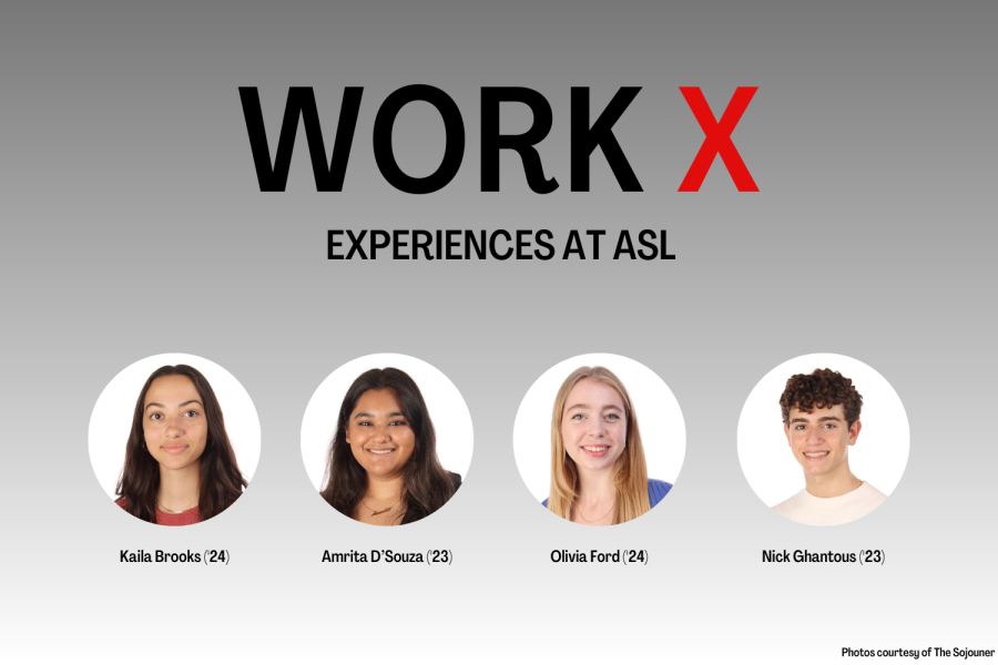  Kaila Brooks (’24), Amrita D’Souza (’23), Olivia Ford (’24) and Nick Ghantous (’23) consider their internship experiences. The WorkX program took place over the summer and allowed students to navigate a professional work environment. 