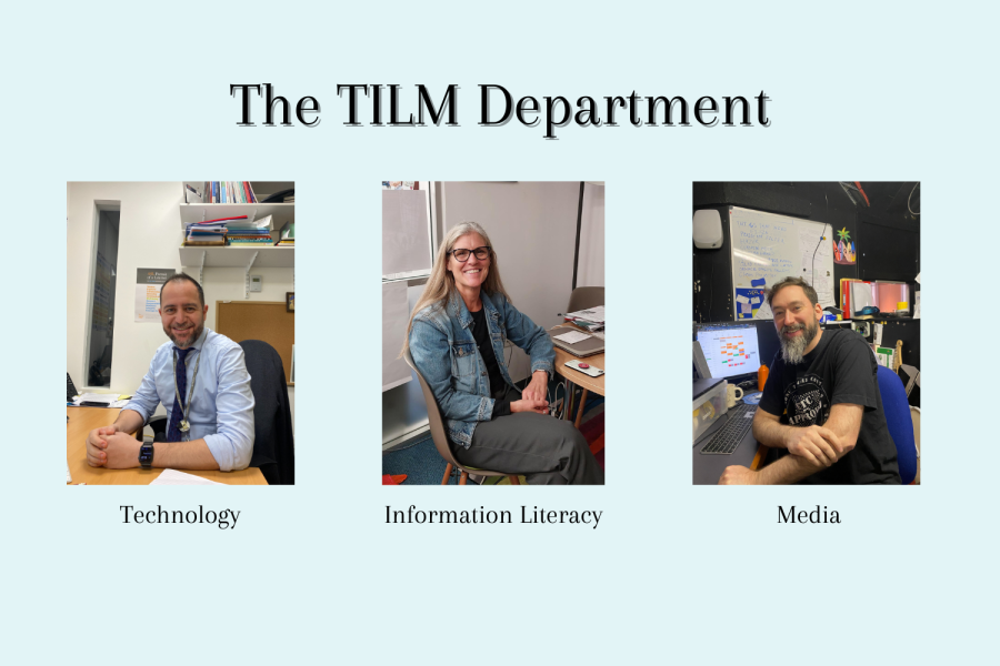 Nadjib Aktouf, Karen Field and Mark Chapin are part of of the Technology, Information Literacy and Media sections of TILM, respectively. Each member unpacked their role in the TILM department and its impact on students behind the scenes. 
Credit: Rowan Hamilton 