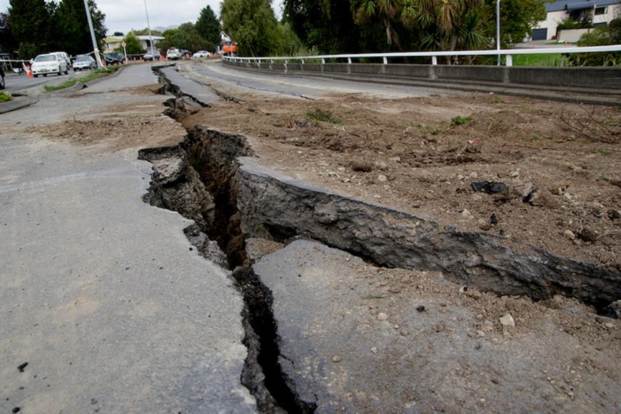 The pavement cracks following an earthquake that hit Turkey and Syria Feb. 6. The earthquake affected South East Turkey and Northern Syria, causing thousands of deaths.  