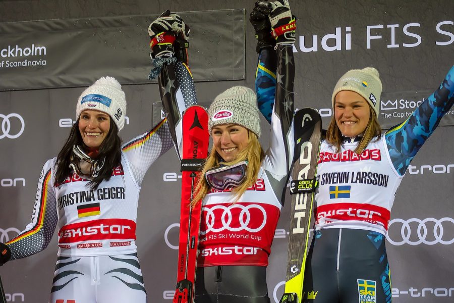 Mikaela+Shiffrin+receives+her+82nd+alpine+skiing+world+cup+victory+Jan.+8.+This+win+broke+the+record+for+most+world+cup+titles+ever+acquired+by+a+female+skier+in+history.+