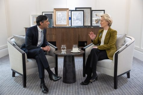 U.K. Prime Minister Rishi Sunak hosts Ursula von der Leyen, the President of the European Commission in Windsor. The pair met to discuss the terms of the Northern Irish protocol. 