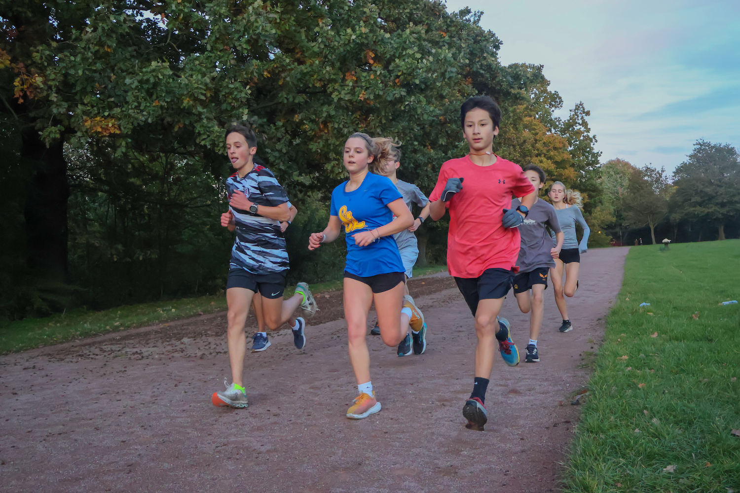 Chase Cerrell (’24) leads her team during training Nov. 6. Cerrell ran with the second group out of three at training, the cross country group was divided into three groups with at least one captain running with each group.