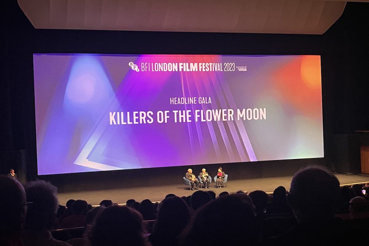 Director Martin Scorsese discusses the film’s direction unpacking the Osage murders through lead characters Ernest and Mollies relationship. “Killers of the Flower Moon” was played at the British Film Institute Film Festival Headline Gala Oct. 7.