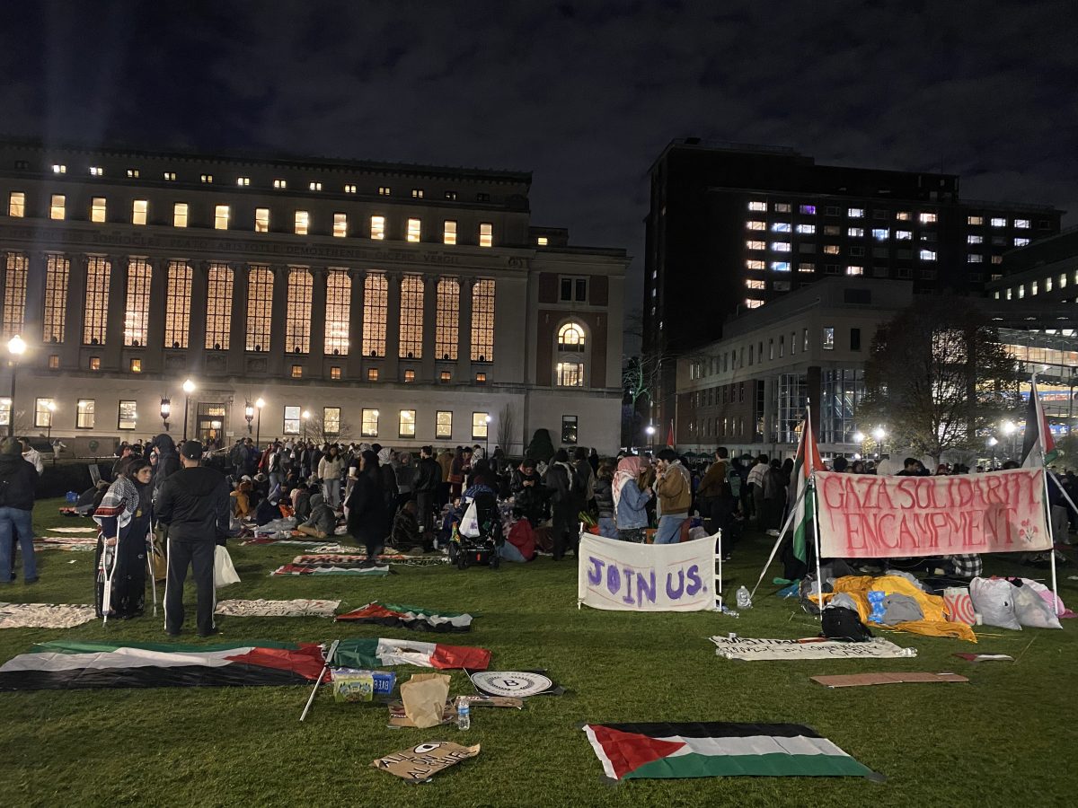 Students+at+Columbia+University+protest+the+current+violence+in+Gaza%2C+demanding+an+end+to+the+conflict.+The+demonstrations+drew+significant+attention+to+the+ongoing+crisis.+Photo+courtesy+of+John+Towfighi.%0A